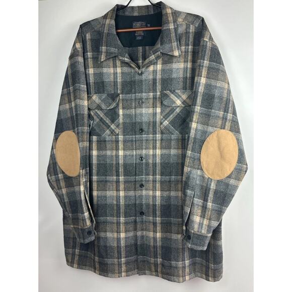 Pendleton The Original Board Shirt Jac Shacket W/ Elbow Patch Men's XXXL Tall - Picture 1 of 16